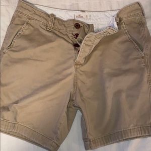 Hollister “prep length” khaki shorts